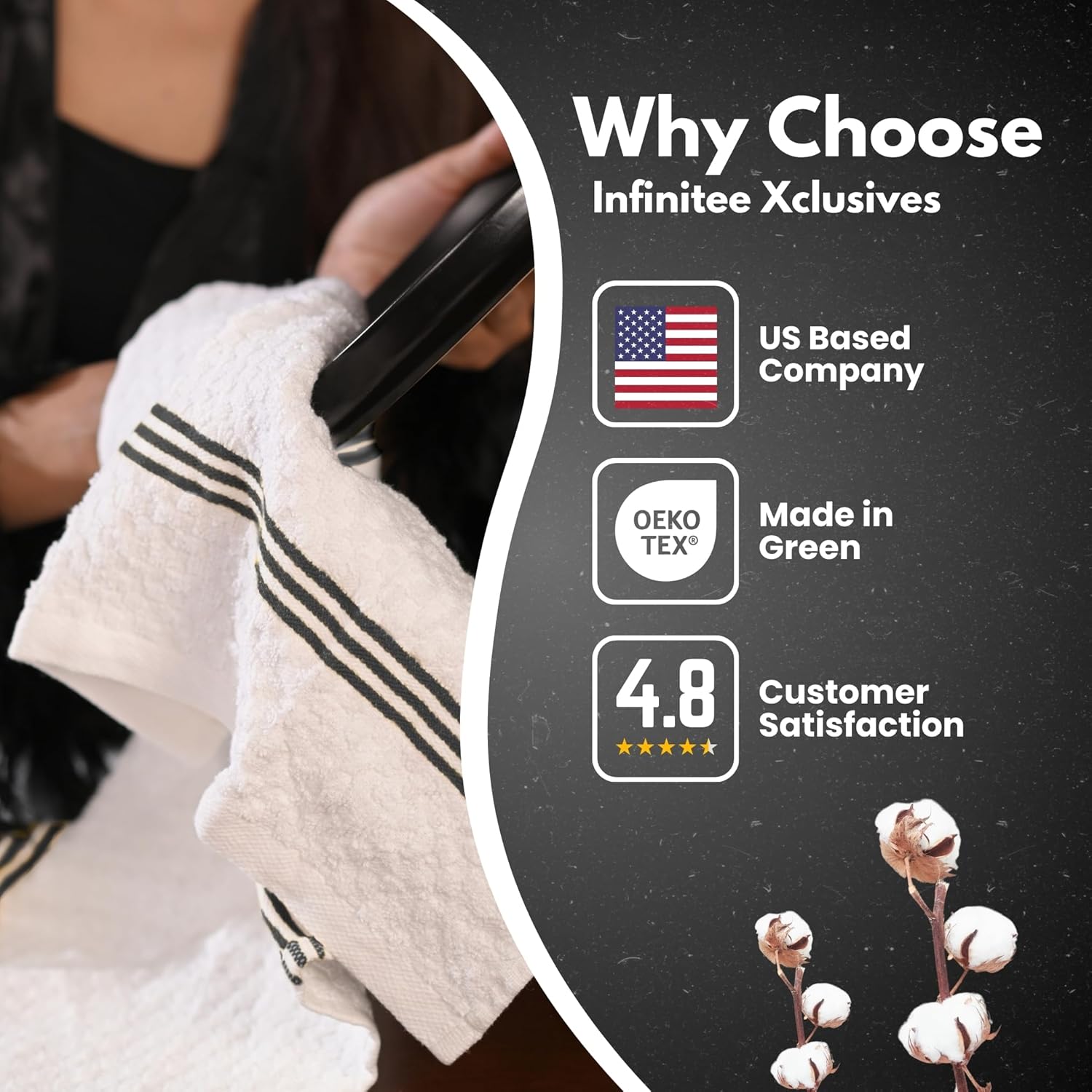 Premium Tea Towels | Pack of 3 | 100% Cotton |38 x 64 cm| Ultra Soft & Highly Absorbent Terry Dish Towels for Kitchen, Bar Towels for Daily Household Cleaning Use - Grey