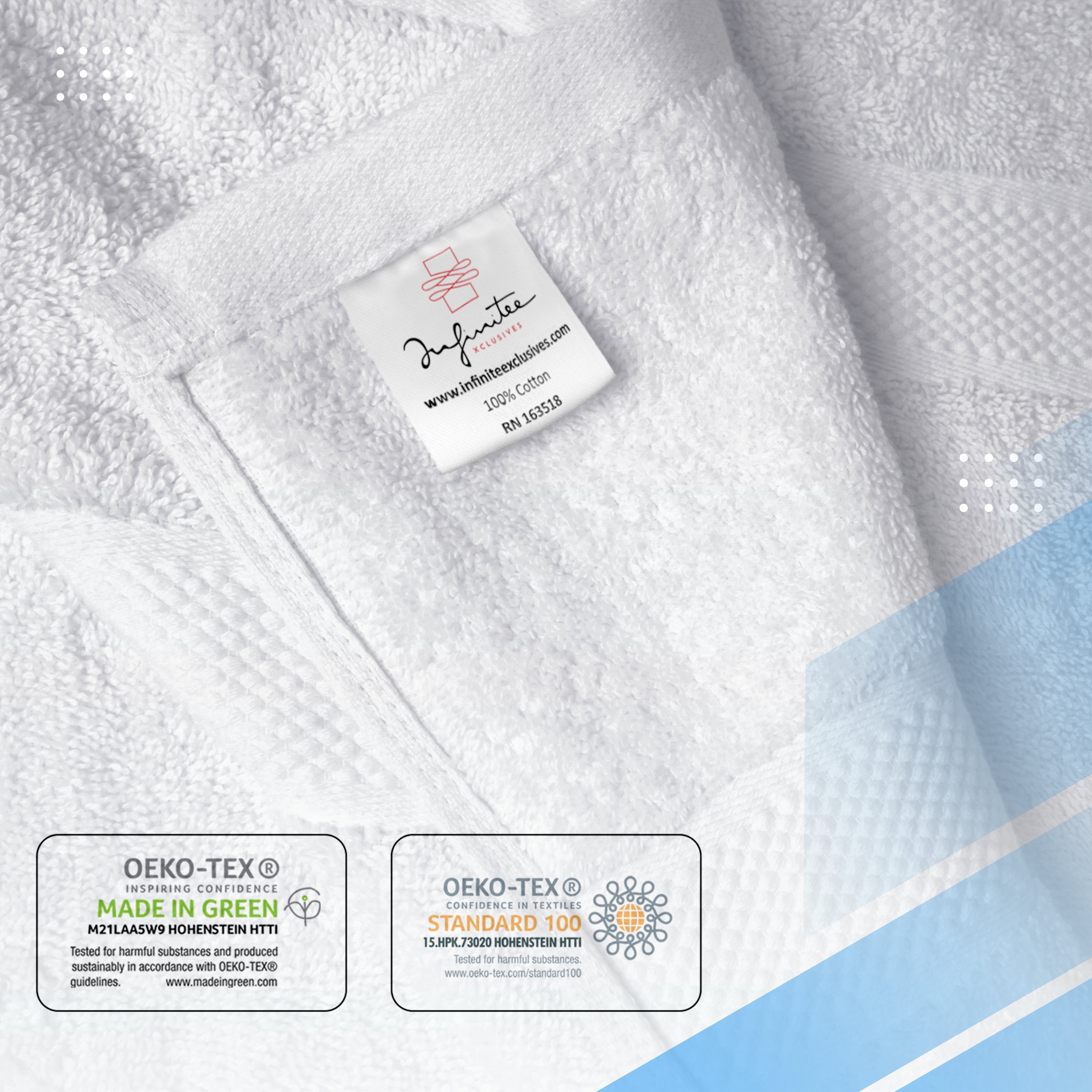 Premium Bath Towel Set 8-Piece (2 Bath Towels, 2 Hand Towels, 4 Washcloths), Super Absorbent Soft 100% Ring-Spun Cotton for Spa, Gym, Hotel & Bathroom - Charming Grey