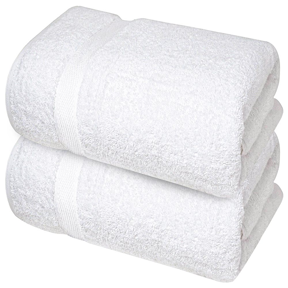 Premium Bath Sheets Towels for Adults – 2 Pack Extra Large Bath Towels 90x180cm-100% Soft Cotton, Absorbent Oversized Bathroom Towels, Hotel & Spa Quality Towel - Brilliant White - Infinitee Xclusives UK